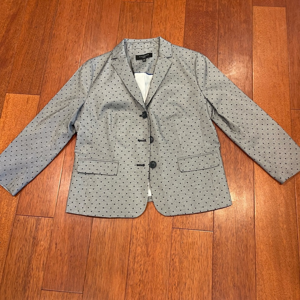 Talbots Gray Polka Dot Blazer
